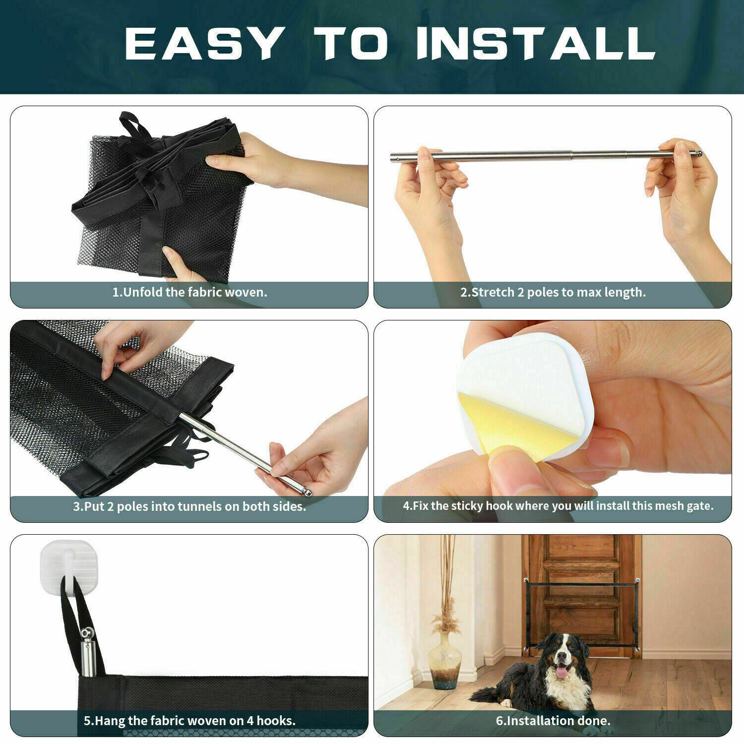 Sicherheitsnetz für Hunde & Katzen – Ohne Bohren 4